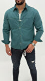 Jeremy Denim Classic Oversize Premium Kot Erkek Mavi Jean Gömlek