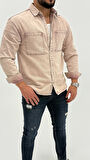 Jeremy Denim Classic Oversize Premium Kot Erkek Mavi Jean Gömlek
