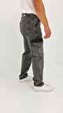 Hunter Kot Black Vintage Baggy Kargo Cep Denim Erkek Pantolon