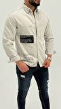 Jayden Classic Denim Black Dıgıtal Baskılı Vintage Jean Erkek Gömlek