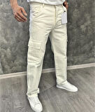 Lisbon Denim Street Baggy Kargo Cep Straight Yandan Cepli Kot Erkek Jean Pantolon 