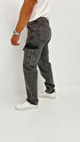 Hunter Kot Black Vintage Baggy  Kargo Cep Denim Erkek Pantolon