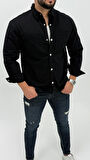 Aidan Denim Mavi Black Vintage Classic Kot Erkek Jean Gömlek