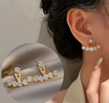 Taşlı Tasarım Çelik Küpe Sns302010