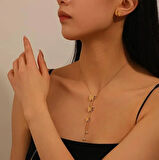 Kelebek kolye Küpe Çelik Takı 354