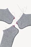 Mono Socks - 3lü Kırmızı Çentikli Dikişsiz Premium Pamuklu Çorap
