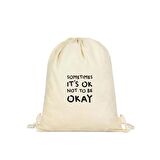 OKAY Motto Baskılı Büzgülü Sırt Çantası