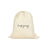 Keep Going Motto Baskılı Büzgülü Sırt Çantası