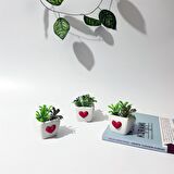 Beton Dekoratif Mini Kalpli Saksı Set