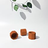 Beton Dekoratif Geometrik Saksı Set