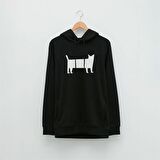 Beyaz Kedi Özel Tasarım Baskılı Hoodie