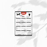 Kedi Temalı A3 Poster Takvim