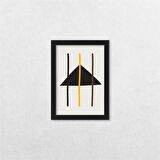 Geometrik Şekiller Çerçeveli Tablo A 13x18 cm