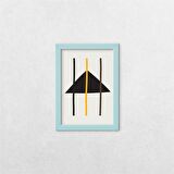 Geometrik Şekiller Çerçeveli Tablo A 21x30 cm