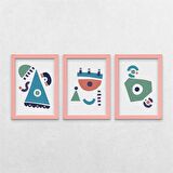 Festival Temalı 3'lü Çerçeveli Tablo Seti 13x18 cm