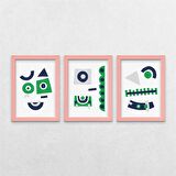 Karnaval Temalı 3'lü Çerçeveli Tablo Seti 13x18 cm