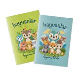Çocuklar İçin Eğitici Boyama Kitabı Hayvanlar 2'li Set