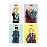 Anime Serisi Full Metal Alchemist Poster Kart 4'lü Set