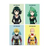 Anime Serisi One Punch Man Poster Kart 4'lü Set