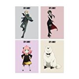 Anime Serisi Spy X Family Poster Kart 4'lü Set