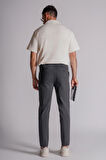 Erkek Yandan Cepli Beli Lastikli Relaxed Fit Chino Pantolon Antrasit