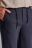 Erkek Yandan Cepli Beli Lastikli Relaxed Fit Chino Pantolon Lacivert