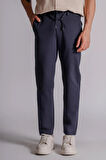 Erkek Yandan Cepli Beli Lastikli Relaxed Fit Chino Pantolon Lacivert