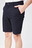 Erkek Modal Karşımlı Chino Slim Fit Şort Lacivert