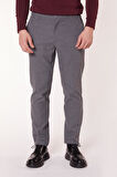 Erkek Yandan Cepli Slim Fit Gri Chino Pantolon