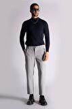 Beli Yarım Lastikli Slim Fit Chino Crop Pantalon Gri