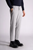 Beli Yarım Lastikli Slim Fit Chino Crop Pantalon Gri