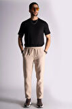 Pamuk Comfort Fit Jogger Bel Pantolon  Bej