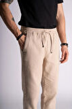 Pamuk Comfort Fit Jogger Bel Pantolon  Bej
