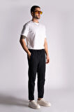 Pamuk Comfort Fit Jogger Bel Pantolon  Siyah