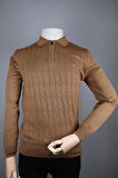 234101807 NEHİR FERMUARLI POLO TRİKO CAMEL