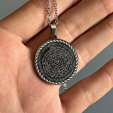 Mührü Süleyman Ve Cin Mektubu Yazılı Çelik Kolye 