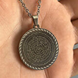 Nas-Felak Ve Cin Mektubu Yazılı Çelik Kolye