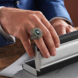 Özel Taş Dizimli Hakimiyet Gümüş Yüzük