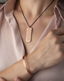 Ayetel Kürsi Yazılı Bakır Kolye ve Bilezik Seti (Zeolit Taşı)