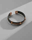 Deri Kaplı Bakır Detaylı Manyetik Bilezik