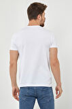 Erkek Sarı Düz Slim Fit Likralı T-shirt