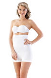 2047 Dikişsiz Yüksek Bel Boxer Korse Beyaz