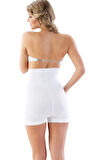 2047 Dikişsiz Yüksek Bel Boxer Korse Beyaz
