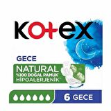 Kotex Natural Gece 6'lı