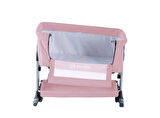 Baby Storch - Sallanabilir Anne Yanı Portatif Beşik Pembe - Yükseklik Ayarlı, Cibinlik Ve Tekerlekli