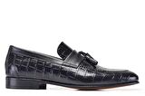 Siyah Klasik Loafer Kösele Erkek Ayakkabı -10936-
