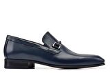 Lacivert Klasik Loafer Kösele Erkek Ayakkabı -12667-