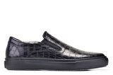 Hakiki Deri Siyah Sneaker Erkek Ayakkabı -11169-