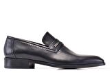 Siyah Klasik Loafer Kösele Erkek Ayakkabı -10122-