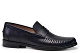 Siyah Klasik Loafer Kösele Erkek Ayakkabı -10345-